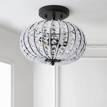 Catalina 11.7" Metal /Acrylic LED Semi Flush Mount - JONATHAN Y